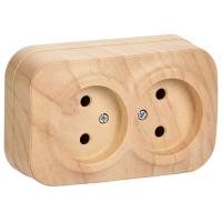 купить Глори сосна розетка открытая 2-мест IP20 в Йошкар-Оле Глори сосна розетка открытая 2-мест IP20