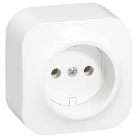 Кутео белый розетка открытая 1-мест IP20 