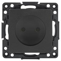 купить Стокгольм черный розетка скрытая 1-мест шторки IP20  в Йошкар-Оле Стокгольм черный розетка скрытая 1-мест шторки IP20