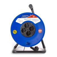 Удлинитель 4-мест 50м ПВС 3*1,5 оранжевый катушка IP20 PlexUp 