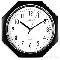 Часы настенные многоугольник черный ЕС-06