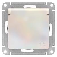 AtlasDesign жемчуг розетка скрытая 1-мест заземление с крышкой шторки IP20 