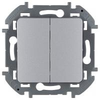 купить Инспириа алюминий выключатель 2кл скрытая 10А IP20  в Йошкар-Оле Инспириа алюминий выключатель 2кл скрытая 10А IP20