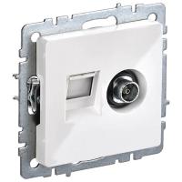 купить Брайт белый розетка RJ45+TV оконечная скрытая 2-ая  в Йошкар-Оле Брайт белый розетка RJ45+TV оконечная скрытая 2-ая