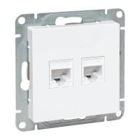 Механизм розетки RJ45 - 2шт, (cat5), белый Эпика EKF