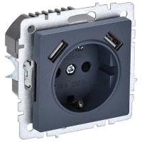 купить Брайт маренго розетка скрытая 1-мест заземление шторки USB IP20 USB A+A 3,1А  в Йошкар-Оле Брайт маренго розетка скрытая 1-мест заземление шторки USB IP20 USB A+A 3,1А