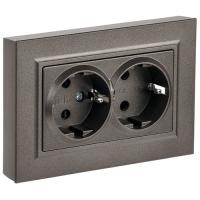 купить Брайт бронза розетка скрытая 2-мест заземление IP20  в Йошкар-Оле Брайт бронза розетка скрытая 2-мест заземление IP20