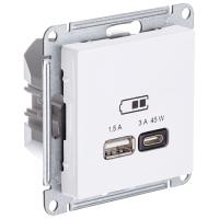 купить Атлас лотос розетка USB A+C скрытая 2-ая 45Вт в Йошкар-Оле Атлас лотос розетка USB A+C скрытая 2-ая 45Вт