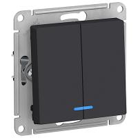 AtlasDesign карбон выключатель 2кл с подсветкой скрытая 10А IP20 