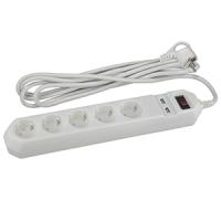 купить Фильтр сетевой 5-мест 1,5м ПВС 3*0,75 белый выкл USB ЭРА  в Йошкар-Оле Фильтр сетевой 5-мест 1,5м ПВС 3*0,75 белый выкл USB ЭРА