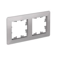 Atlas Design AIR алюминий/дымчатый черный рамка 2-ая универсально 