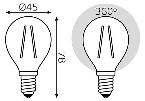 купить Лампа шар свд Е14 7Вт 4100К 580лм G45 прозрачный филамент Gauss 3шт комплект в Йошкар-Оле Лампа шар свд Е14 7Вт 4100К 580лм G45 прозрачный филамент Gauss 3шт комплект