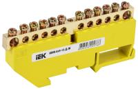 Шина нулевая 6*9 12групп DIN-изолятор желтый на DIN-рейку IEK