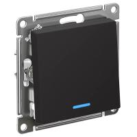 AtlasDesign карбон выключатель 1кл с подсветкой скрытая 10А IP20 быстрозажим.клем.  