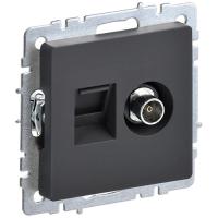 купить Брайт графит розетка RJ45+TV оконечная скрытая 2-ая  в Йошкар-Оле Брайт графит розетка RJ45+TV оконечная скрытая 2-ая
