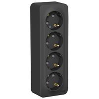 купить Бланка антрацит розетка открытая 4-мест заземление шторки IP20  в Йошкар-Оле Бланка антрацит розетка открытая 4-мест заземление шторки IP20