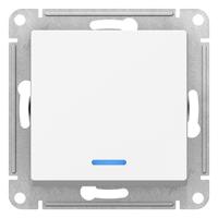 AtlasDesign белый переключатель 1кл с подсветкой скрытая 10А IP20 