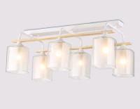 купить Светильник потолочный (люстра) 6*40Вт E27 белый/светлое дерево в Йошкар-Оле Светильник потолочный (люстра) 6*40Вт E27 белый/светлое дерево