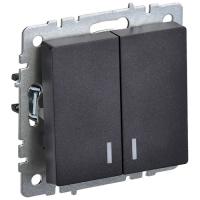 купить Брайт черный выключатель 2кл с подсветкой скрытая 10А IP20  в Йошкар-Оле Брайт черный выключатель 2кл с подсветкой скрытая 10А IP20