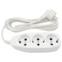 купить Удлинитель 3-мест 7м ПВС 3*0,75 белый ТМ Jett   в Йошкар-Оле Удлинитель 3-мест 7м ПВС 3*0,75 белый ТМ Jett