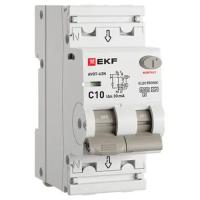 Дифавтомат 2Р 10А C тип A 30мА 6кА 2мод АВДТ-63N EKF PROxima