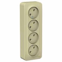 купить Бланка бежевый розетка открытая 4-мест IP20  в Йошкар-Оле Бланка бежевый розетка открытая 4-мест IP20
