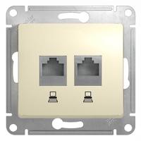 Глосса бежевый розетка RJ45 скрытая 2-ая  