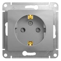 купить Глосса алюминий розетка скрытая 1-мест заземление шторки IP20  в Йошкар-Оле Глосса алюминий розетка скрытая 1-мест заземление шторки IP20