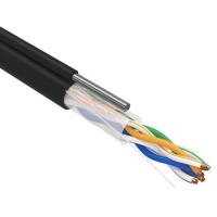 UTP 4*2*0,52 Cat5e черный полиэтилен кабель наружный Rexant /(305м) OUTDOOR на ТРОСУ 
