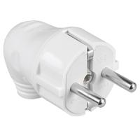 Вилка 16А угловая заземление белый пластик IP20 IEK 