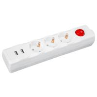 купить Удлинитель 3-мест 1,8м ПВС 3*1 белый выкл 2*USB Navigator   в Йошкар-Оле Удлинитель 3-мест 1,8м ПВС 3*1 белый выкл 2*USB Navigator