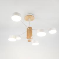 Светильник потолочный (люстра) 6*15Вт GX53 белый/дерево Светильник потолочный (люстра) 6*15Вт GX53 белый/дерево