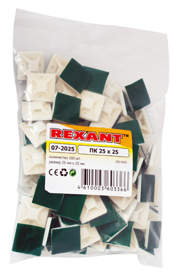 купить Площадка монтажная самоклеящаяся 25*25мм белый Rexant 100шт в Йошкар-Оле Площадка монтажная самоклеящаяся 25*25мм белый Rexant 100шт