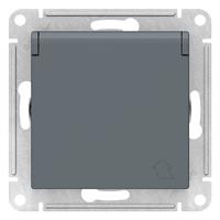 AtlasDesign грифель розетка скрытая 1-мест заземление с крышкой шторки IP20 