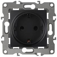 купить ЭРА12 антрацит розетка скрытая 1-мест заземление шторки IP20  в Йошкар-Оле ЭРА12 антрацит розетка скрытая 1-мест заземление шторки IP20