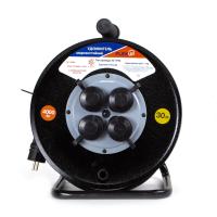 купить Удлинитель 4-мест 30м КГ 3*2,5 черный катушка металл IP44 PlexUp 4000Вт аналог 047541 в Йошкар-Оле Удлинитель 4-мест 30м КГ 3*2,5 черный катушка металл IP44 PlexUp 4000Вт аналог 047541