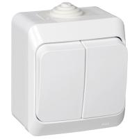 купить Этюд белый выключатель 2кл открытая 10А IP44  в Йошкар-Оле Этюд белый выключатель 2кл открытая 10А IP44