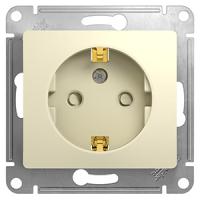 купить Глосса бежевый розетка скрытая 1-мест заземление шторки IP20  в Йошкар-Оле Глосса бежевый розетка скрытая 1-мест заземление шторки IP20