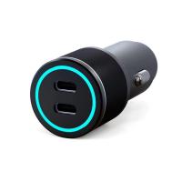 Автозарядка в прикуриватель USB-C +USB-C 75Вт LED-подсветка REXANT