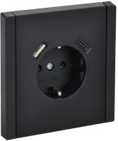 купить Фортепиано черный механизм розетки скрытая 1-мест заземление шторки USB IP20  в Йошкар-Оле Фортепиано черный механизм розетки скрытая 1-мест заземление шторки USB IP20