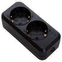 купить Колодка 2-мест 10А черный пластик заземление IP20 Крона  в Йошкар-Оле Колодка 2-мест 10А черный пластик заземление IP20 Крона