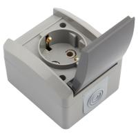 купить Индустриал серый розетка открытая 1-мест IP54 керамика с крышкой Kranz в Йошкар-Оле Индустриал серый розетка открытая 1-мест IP54 керамика с крышкой Kranz