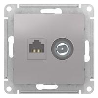 AtlasDesign алюминий розетка RJ45+TV скрытая 2-ая  