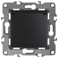 купить ЭРА12 антрацит розетка скрытая 1-мест заземление с крышкой шторки IP20  в Йошкар-Оле ЭРА12 антрацит розетка скрытая 1-мест заземление с крышкой шторки IP20