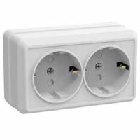 купить Октава белый розетка открытая 2-мест заземление шторки IP20 в Йошкар-Оле Октава белый розетка открытая 2-мест заземление шторки IP20