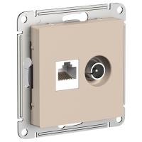 купить Атлас песочный розетка RJ45+TV оконечная скрытая 2-ая  в Йошкар-Оле Атлас песочный розетка RJ45+TV оконечная скрытая 2-ая