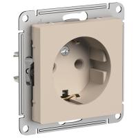 AtlasDesign песочный розетка скрытая 1-мест заземление IP20 