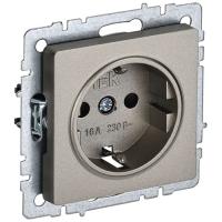 купить Брайт шампань розетка скрытая 1-мест заземление шторки IP20  в Йошкар-Оле Брайт шампань розетка скрытая 1-мест заземление шторки IP20