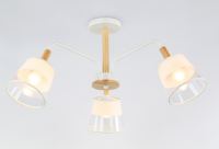 купить Светильник потолочный (люстра) 3*40Вт E27 белый/светлое дерево в Йошкар-Оле Светильник потолочный (люстра) 3*40Вт E27 белый/светлое дерево