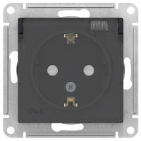 купить Атлас карбон розетка скрытая 1-мест заземление с крышкой шторки IP44  в Йошкар-Оле Атлас карбон розетка скрытая 1-мест заземление с крышкой шторки IP44